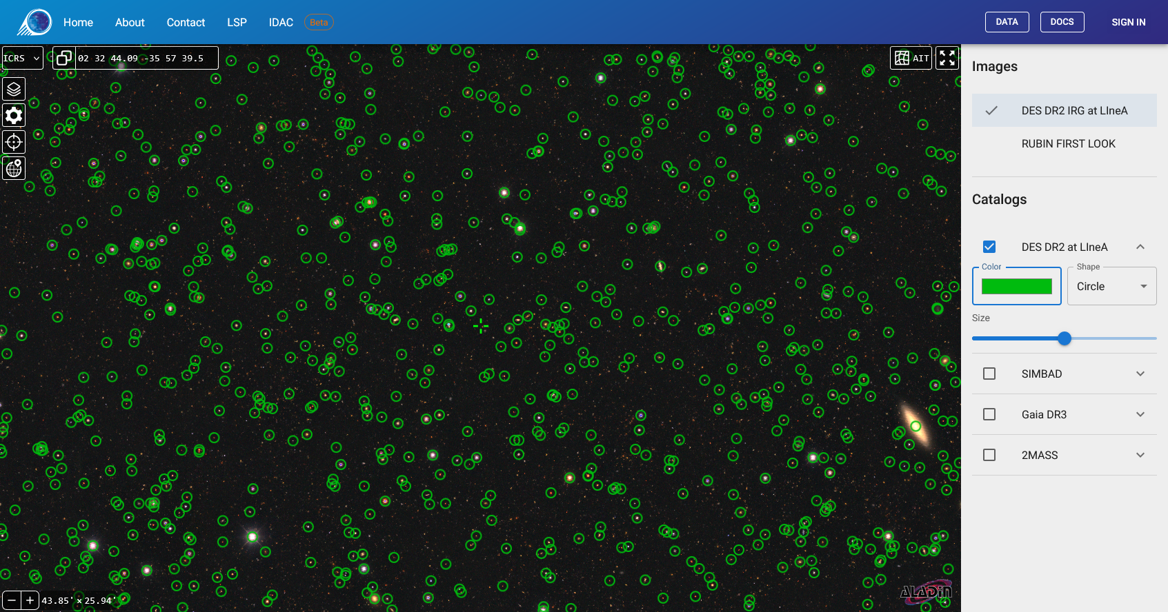 Sky Viewer local catalogs